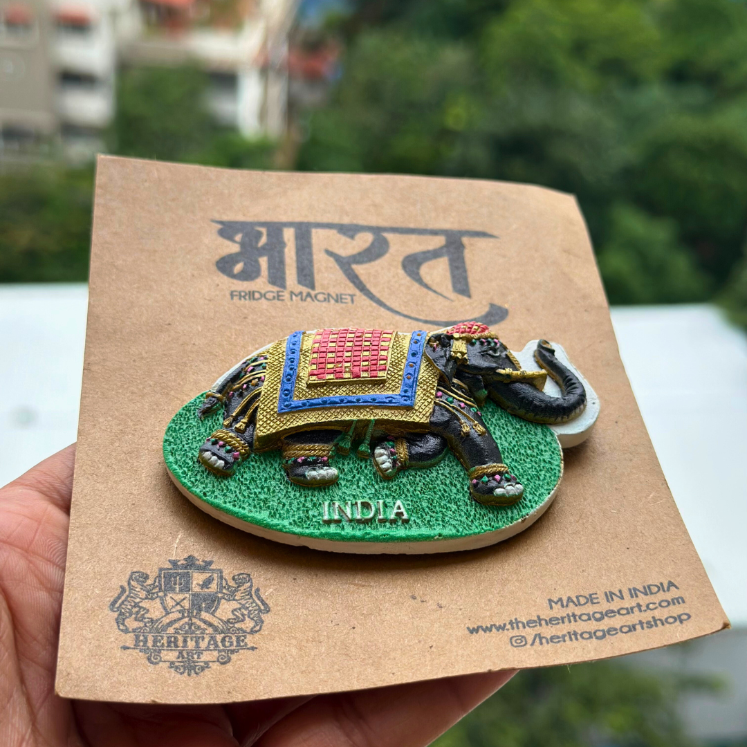 Minakari Elephant Magnet