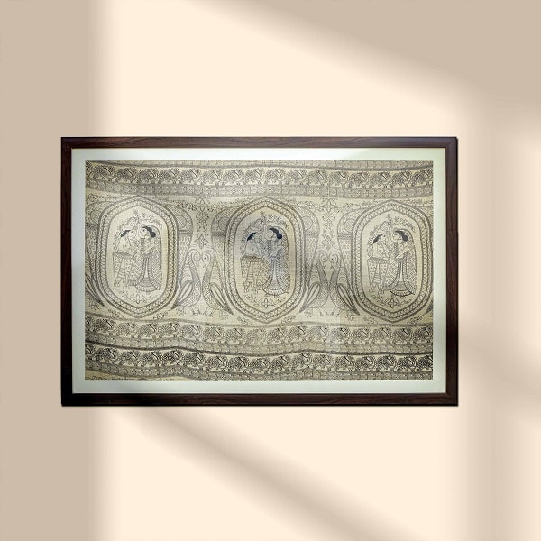 Radha Krishna Pattachitra Block Print on Bhagalpuri Silk – The Pride of Odisha