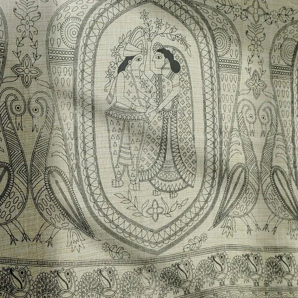 Radha Krishna Pattachitra Block Print on Bhagalpuri Silk – The Pride of Odisha