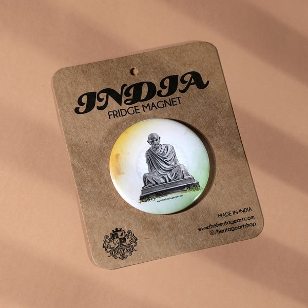 The Iconic Statue of Mahatma Gandhi - Fridge Magnet