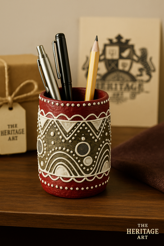 Mandana Art Sustainable Pen Stand  - A rhythm of art for your desk.
