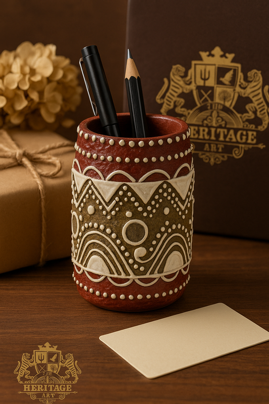Mandana Art Sustainable Pen Stand  - A rhythm of art for your desk.