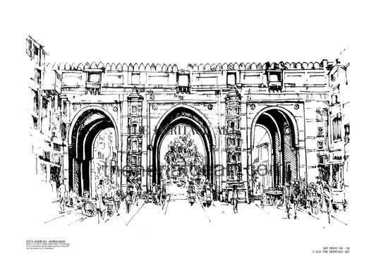 Teen Darwaza Handmade Art Print