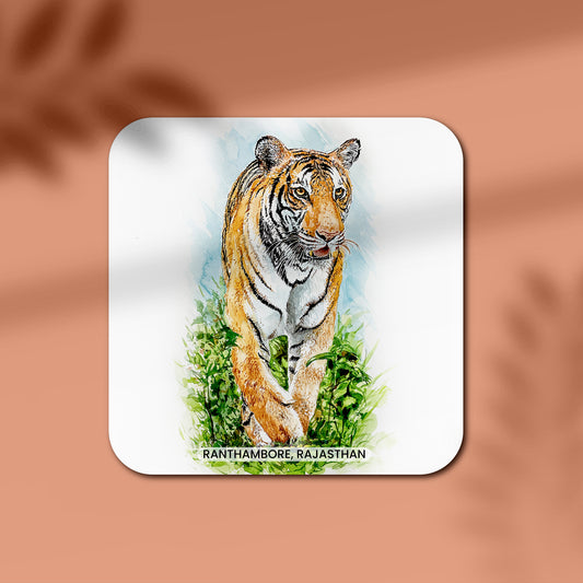 Tiger Rajasthan Wooden Coaster