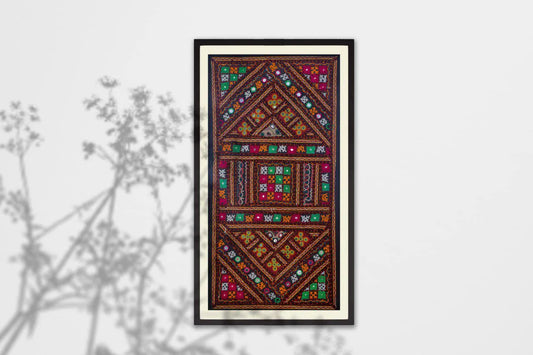 1.5x2.6 ft Gujarat Ahir Kutch Hand Embroidery Wall Hanging