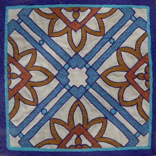 Checkered Floral Embroidery Frame