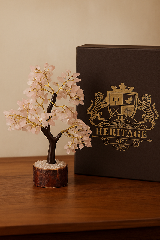 Feng Shui Rose Quartz Crystal Gemstone Tree