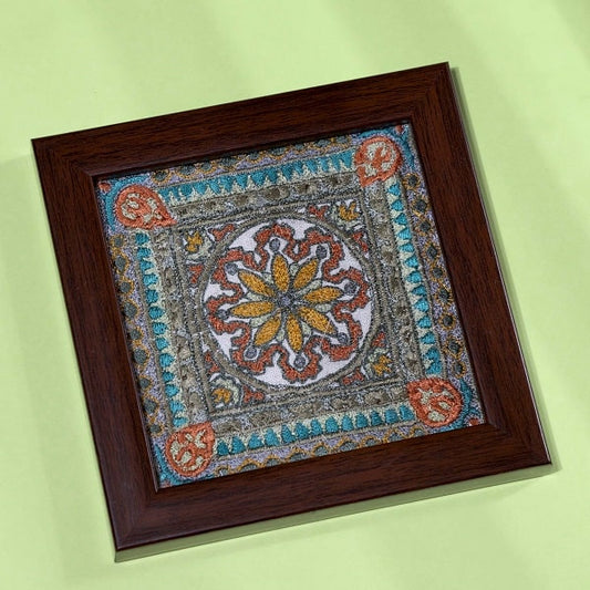 Rani ki Vav Motif Embroidery Coaster #2