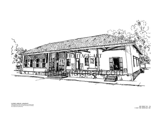 Gandhi Ashram Handmade Art Print