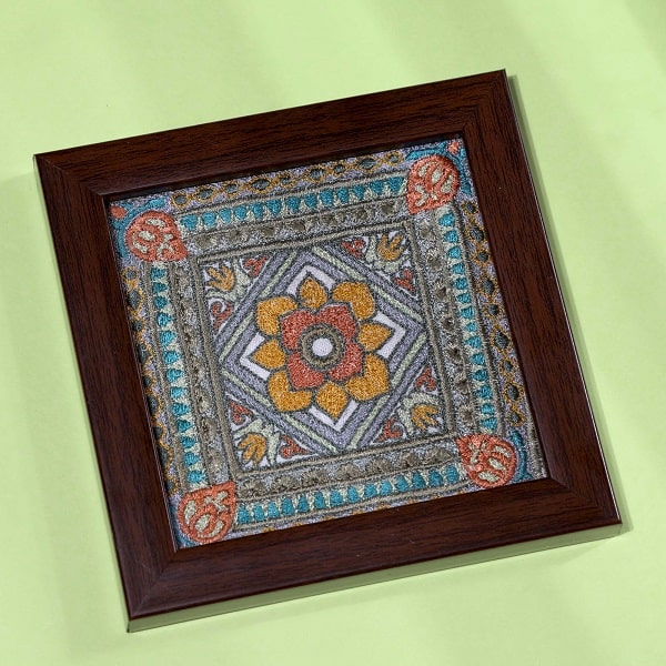 Rani ki Vav Motif Embroidery Coaster #1