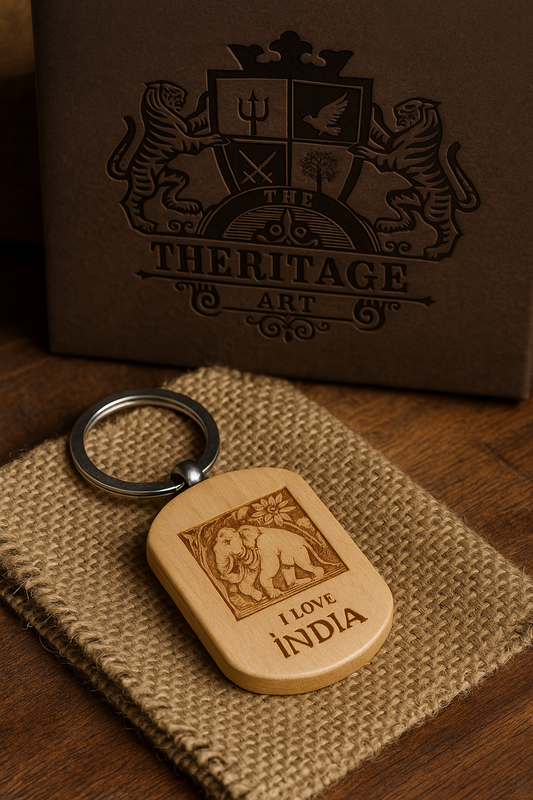 "I Love India" Elephant Keychain