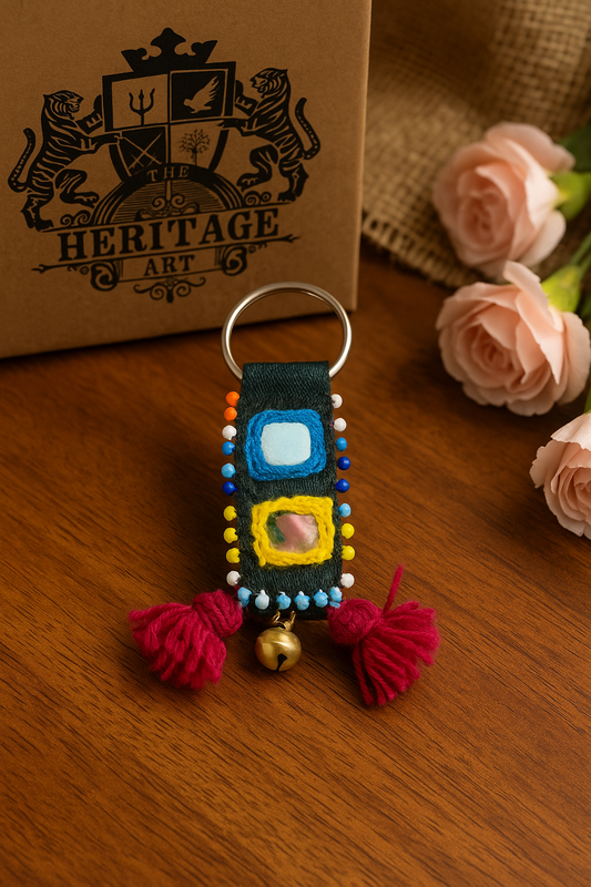 Kutchi Mirror Work Boho Keychain