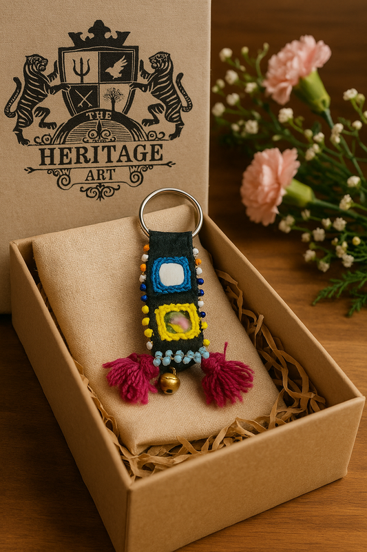 Kutchi Mirror Work Boho Keychain