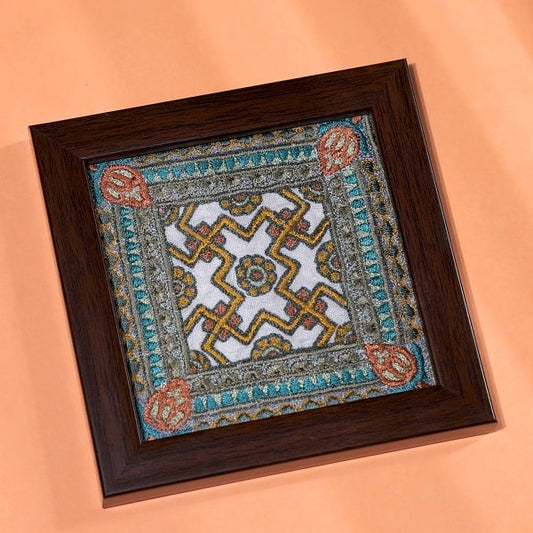 Patan Patola Motif Embroidery Coaster