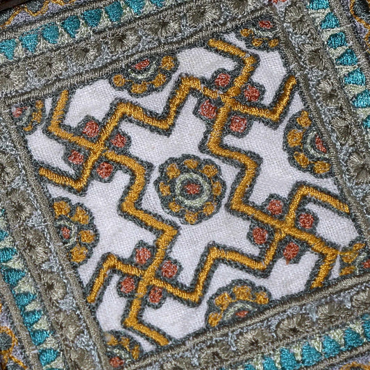 Patan Patola Motif Embroidery Coaster