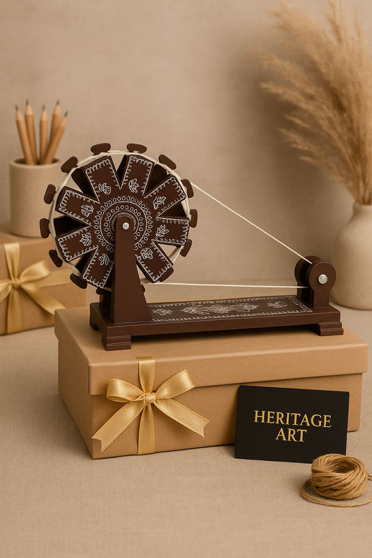 Mini Warli Charkha – Handmade