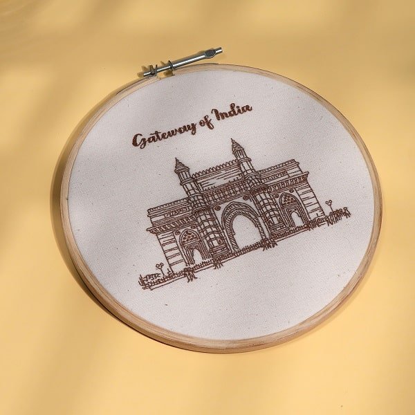 The Gateway of India Embroidery Hoop